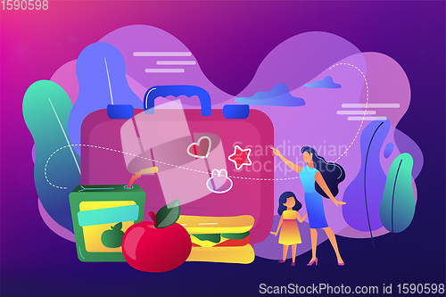 Image of Kids lunch box concept vector illustration.