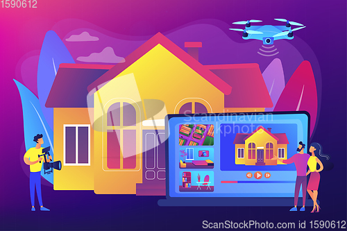 Image of Real estate video tour concept vector illustration