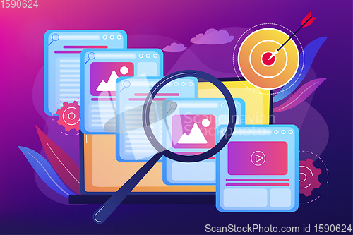 Image of Website content management flat vector illustration