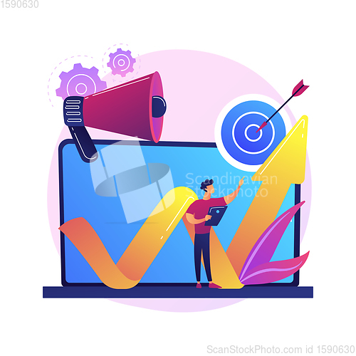 Image of SMM, internet promotion vector concept metaphor.