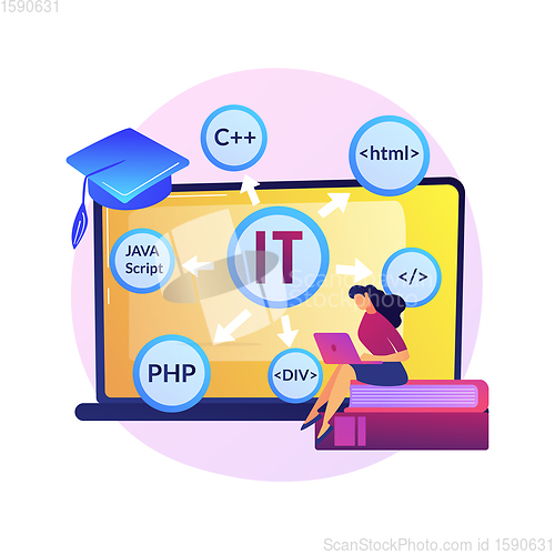 Image of Online IT courses vector concept metaphor