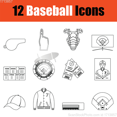 Image of Baseball icon set