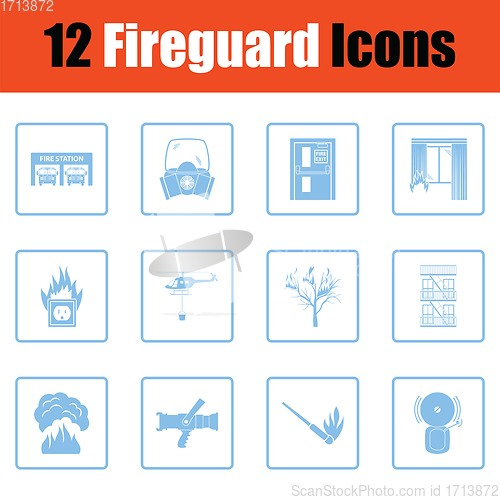 Image of Set of fire service icons