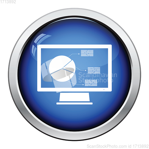 Image of Monitor with analytics diagram icon