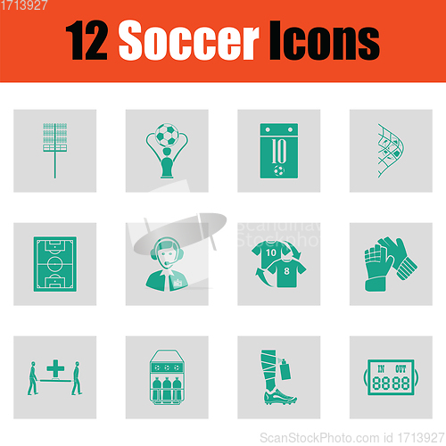 Image of Set of soccer icons