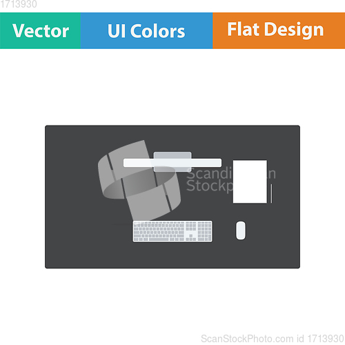 Image of Office table top view icon