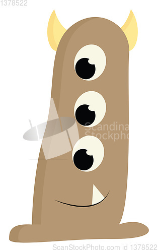 Image of Monster with three eyes vector or color illustration