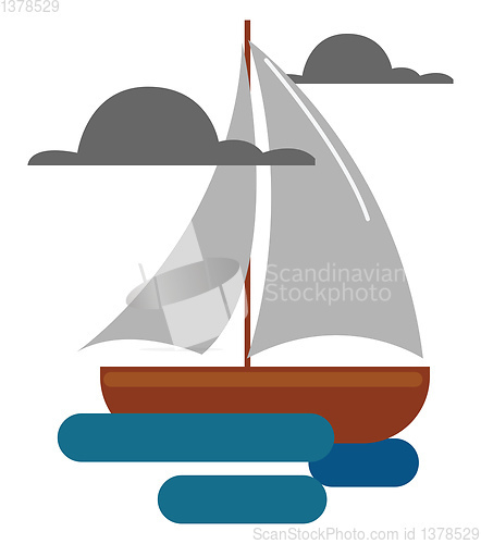 Image of Clipart of a boat vector or color illustration