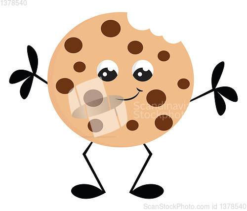 Image of Smiling Cookie vector or color illustration