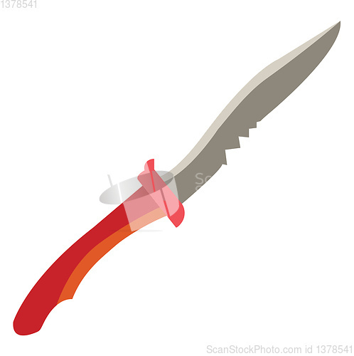 Image of Hunter knife with handle vector or color illustration