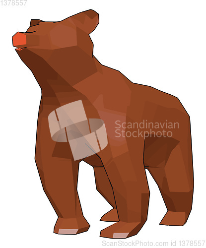 Image of A cute brown bear picture vector or color illustration