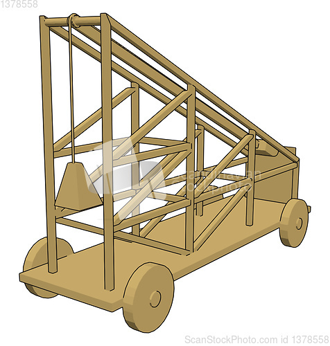 Image of Simple grey construction transport vehicle with platform vector 