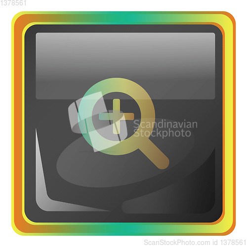 Image of ZoomIn grey vector icon illustration with colorful details on wh