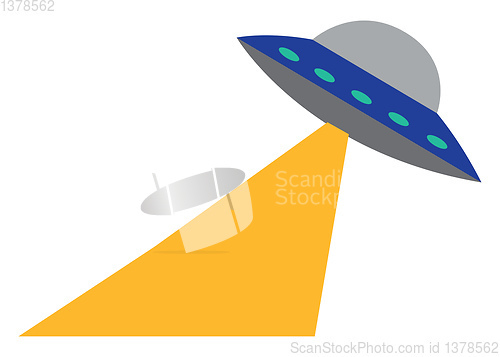 Image of A round dome shaped alien spacecraft known as UFO vector color d