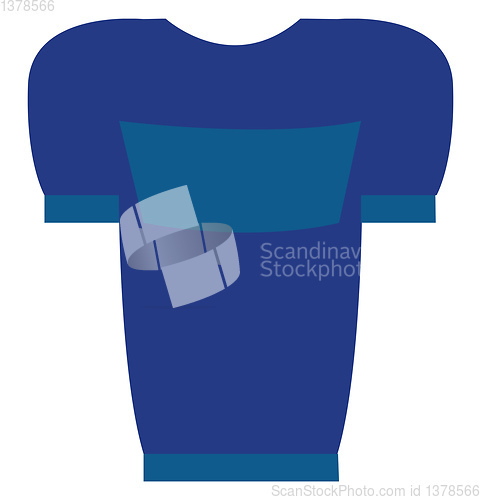 Image of Blue t-shirt with blue print vector illustration on white backgr