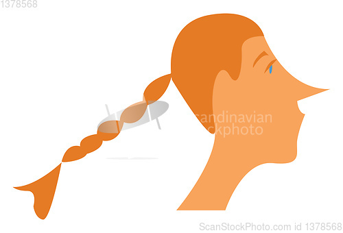 Image of Blond braided hairstyle vector or color illustration