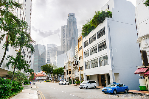 Image of City street of Singapore downtown