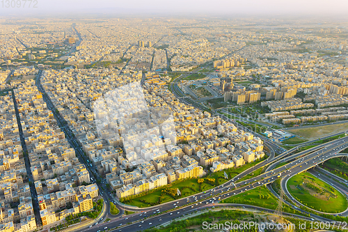 Image of Skyline of Tehran sunset, Iran