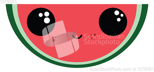 Image of Emoji of a sliced watermelon vector or color illustration