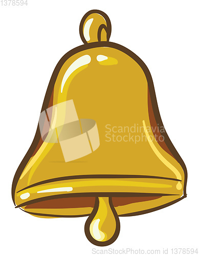 Image of A golden bell vector or color illustration