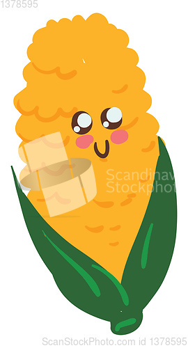 Image of Image of cute corn, vector or color illustration.