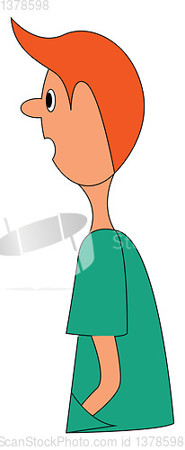 Image of Boy with orange hair illustration vector on white background 