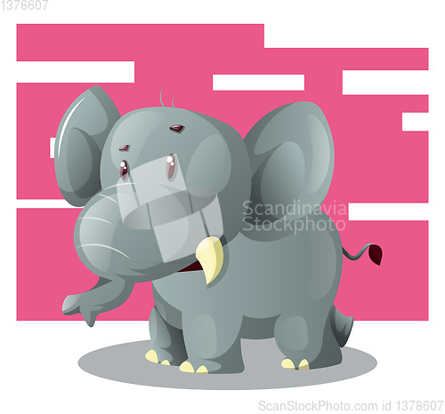 Image of Small Elephant, vector color illustration.