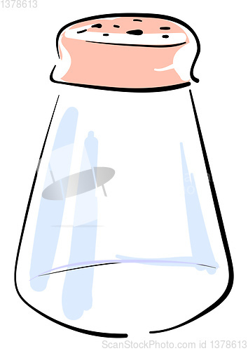 Image of Painting of a big salt shaker vector or color illustration