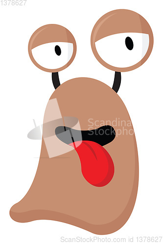 Image of Cartoon funny monster with tongue hanging out vector or color il