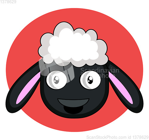 Image of Little cartoon black sheep vector illustartion on white backgrou
