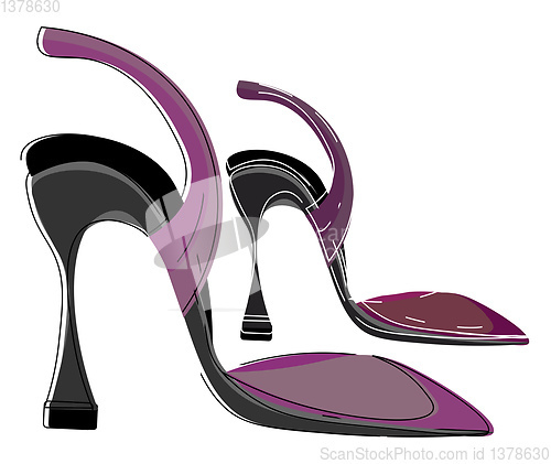 Image of High heel shoes vector or color illustration