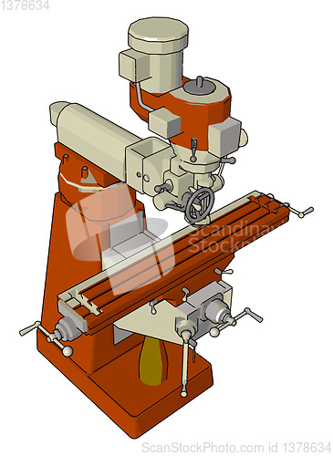 Image of Orange drill press vector illustration on white background