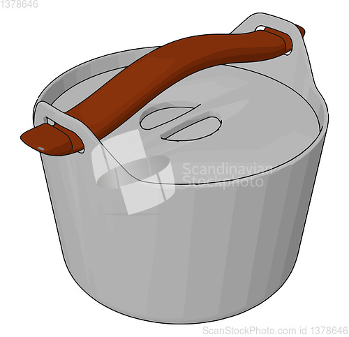 Image of A small Plastic bucket with lid vector or color illustration
