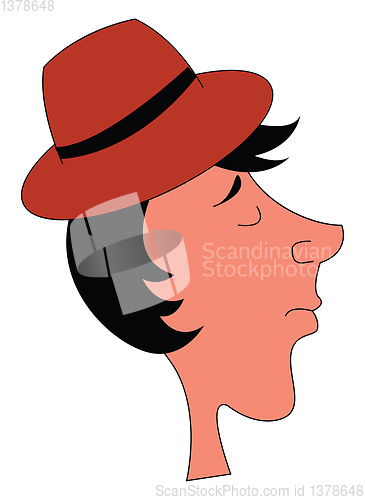 Image of A profile of a guy in red hat vector or color illustration