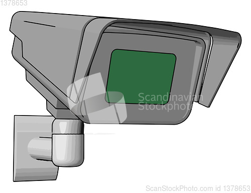 Image of A video surveillance camera vector or color illustration