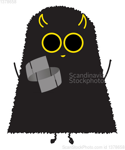 Image of Image of black & yellow color monster, vector or color illustrat