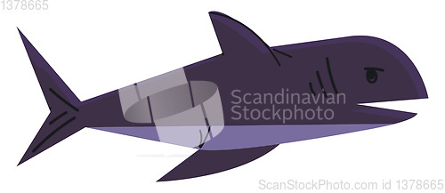 Image of A big deep-water sea fish known as shark in blue color vector co