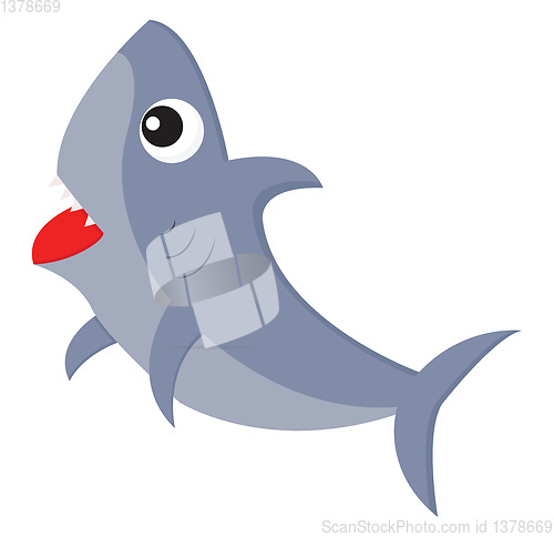 Image of A ferocious cartoon shark with its spiky teeth exposed vector or