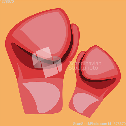 Image of Boxing Gloves vector color illustration.