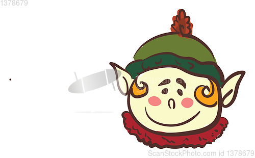 Image of Chubby elf in colorful clothes vector or color illustration