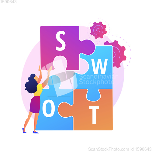 Image of SWOT analysis vector concept metaphor