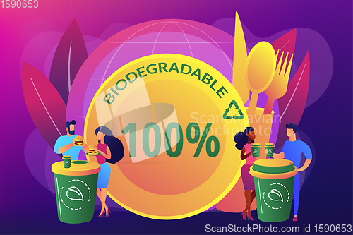 Image of Biodegradable disposable tableware concept vector illustration