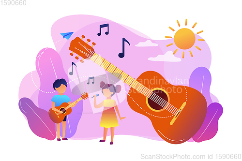 Image of Musical camp concept vector illustration.