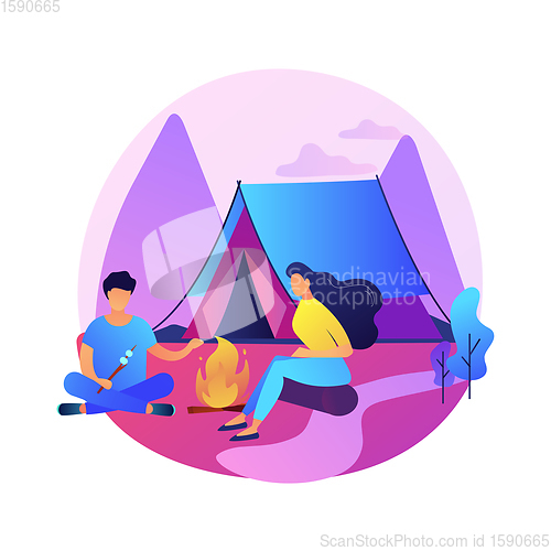 Image of Summer camping vector concept metaphor