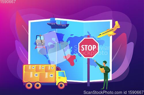 Image of Embargo regulation concept vector illustration