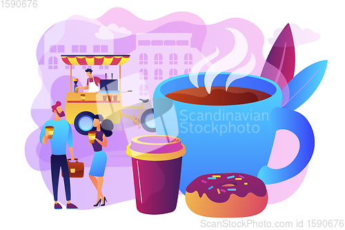 Image of Street coffee concept vector illustration.