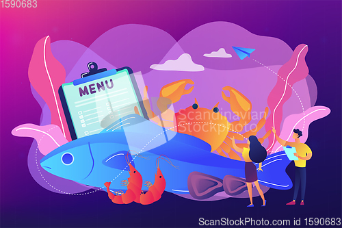 Image of Seafood menu concept vector illustration.