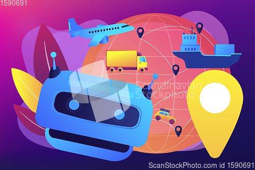 Image of AI in travel and transportation concept vector illustration.
