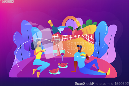 Image of Summer picnic concept vector illustration.
