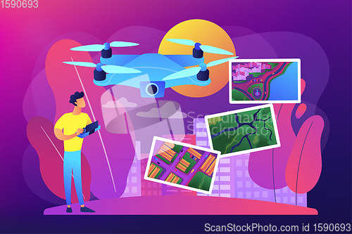 Image of Aerial photography concept vector illustration